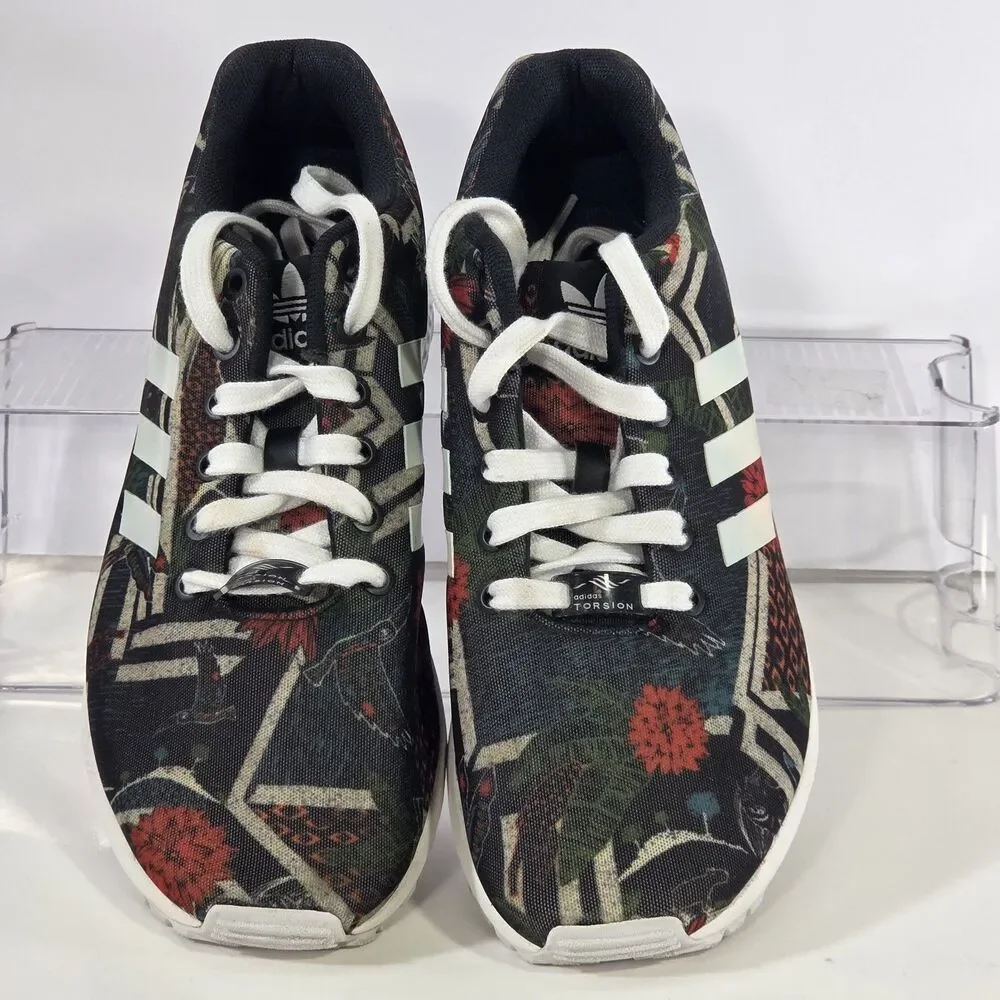 Men 9 Adidas Original Flux Torsion Floral Tropical Print Running Shoes  B25484